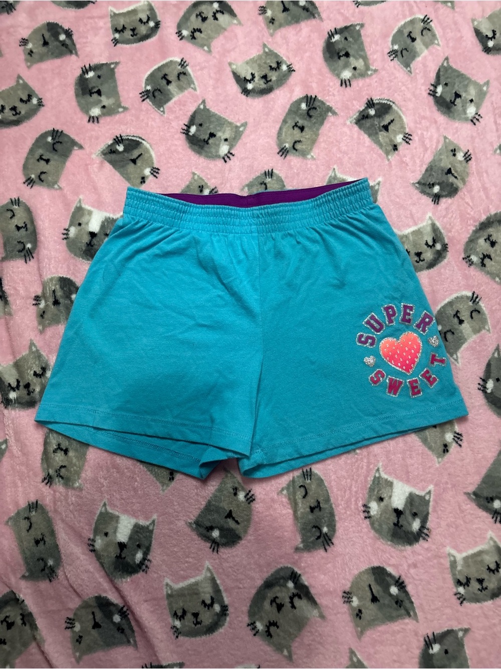 Vintage Faded Glory Glitter Graphic Shorts